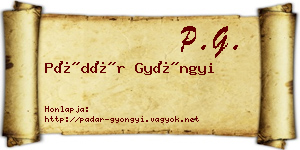 Pádár Gyöngyi névjegykártya